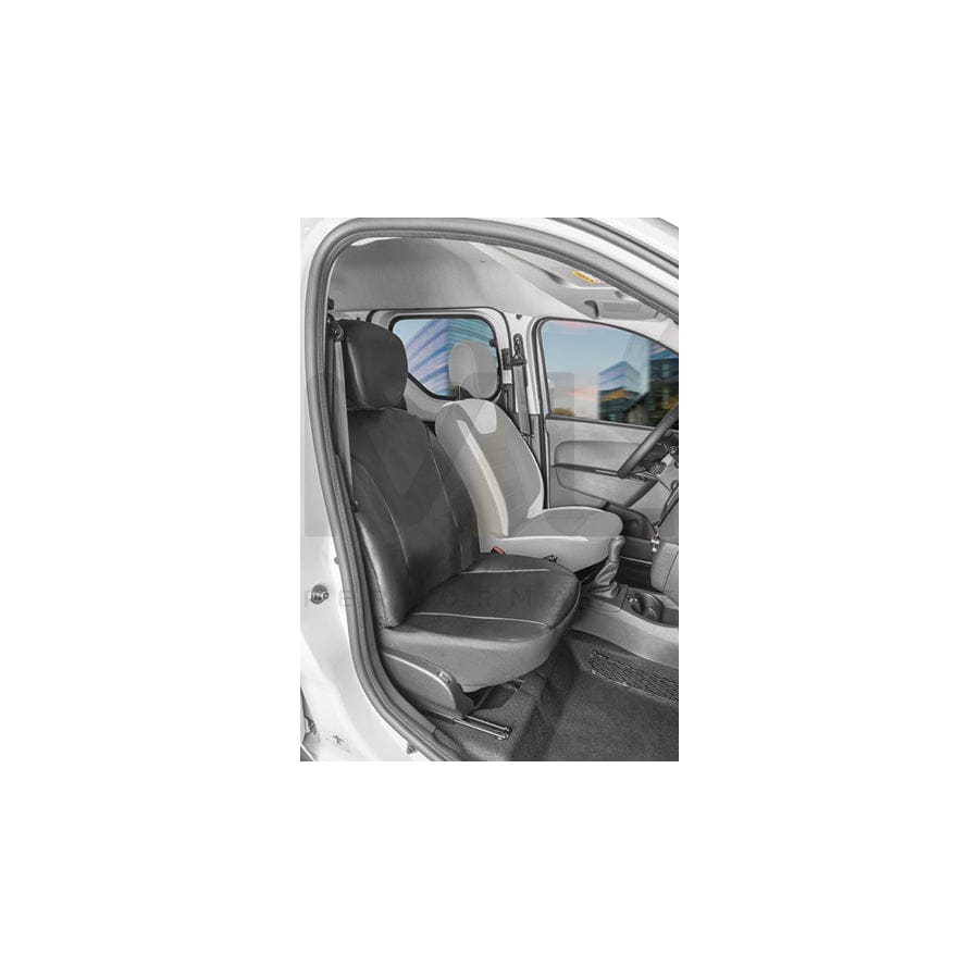 WALSER 11545 Car seat cover for DACIA DOKKER Black, Leatherette, Polyester, Front