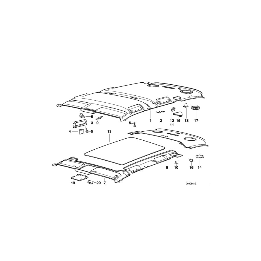 Genuine BMW 51448149134 E34 Covering Headlining Right PERGAMENT (Inc. 525ix, 518i & 520i)