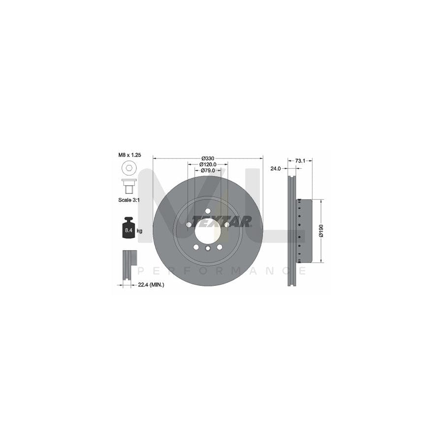 TEXTAR PRO+ 92269725 Brake Disc for BMW Z4 Roadster (E89) Internally Vented, Two-piece brake disc, Coated, High-carbon, with bolts/screws, without wheel hub, without wheel studs  - 1 piece