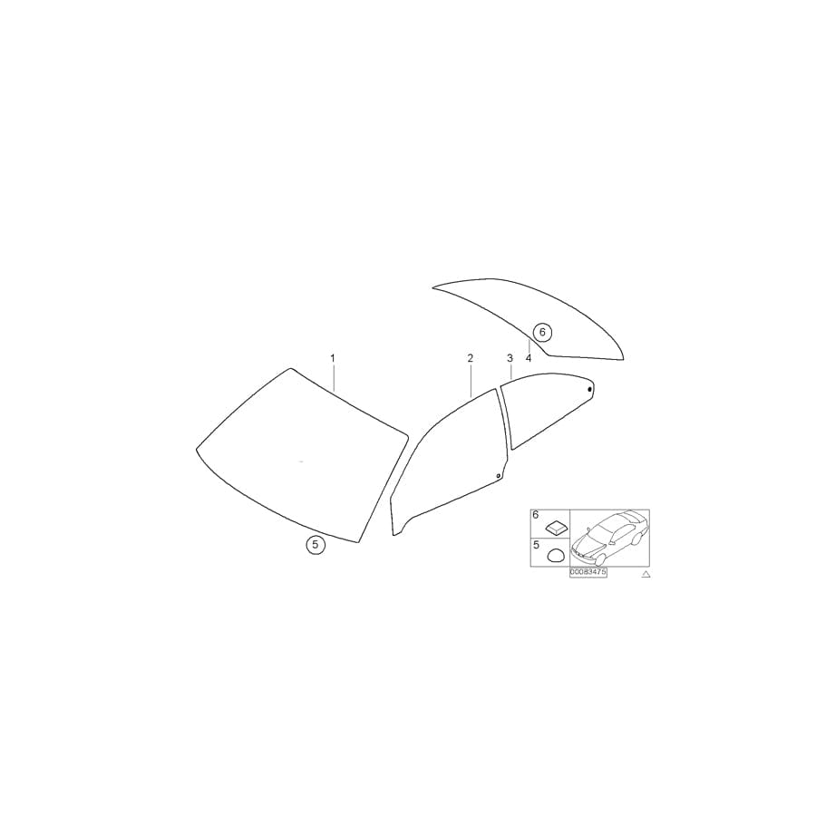 Genuine BMW 51338252453 E46 Side Window, Door, Green, Left (Inc. 318ti, 316ti & 325ti)