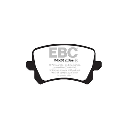 EBC PD07KR229 VW Passat Redstuff Rear Brake Pad & USR Disc Kit - TRW Caliper 2 | ML Performance UK Car Parts
