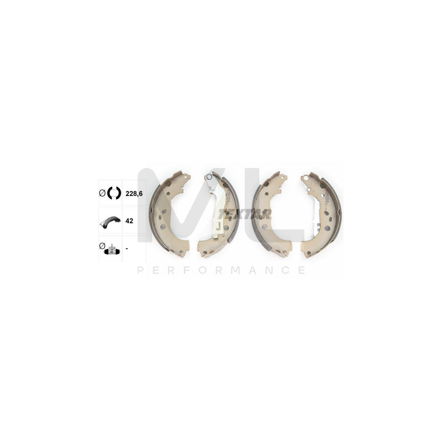 TEXTAR 91062000 Brake Shoe Set with handbrake lever