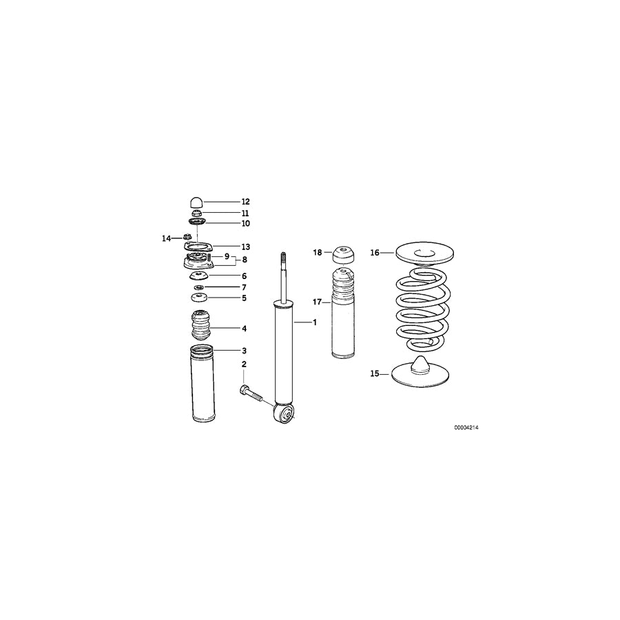 Genuine BMW 33521092309 E36 Shock Absorber, Rear BOGE (Inc. 320i, 325is & 316i)
