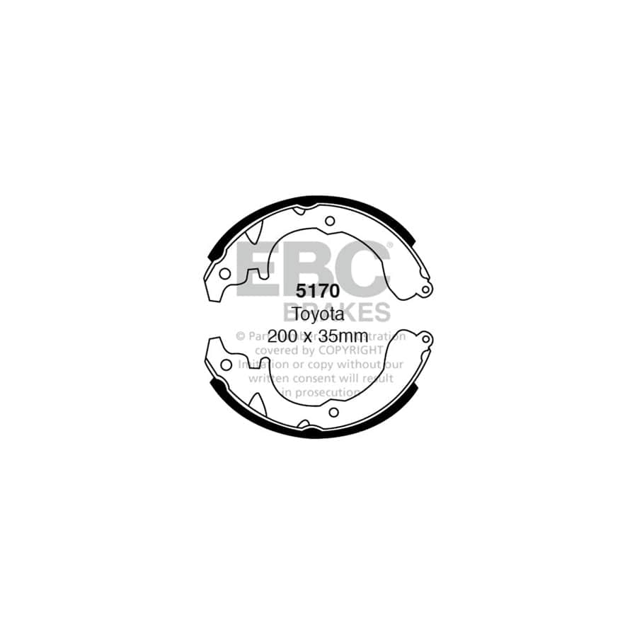 EBC 5170 Daihatsu Toyota Rear Brake Shoes (Inc. Charmant, Consorte, Corolla) 1 | ML Performance UK Car Parts