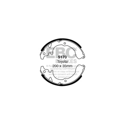EBC 5170 Daihatsu Toyota Rear Brake Shoes (Inc. Charmant, Consorte, Corolla) 1 | ML Performance UK Car Parts