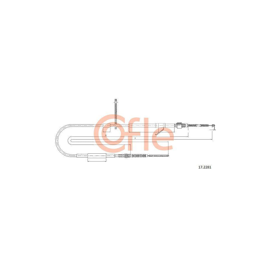 Cofle 92.17.2281 Hand Brake Cable for Mitsubishi L200