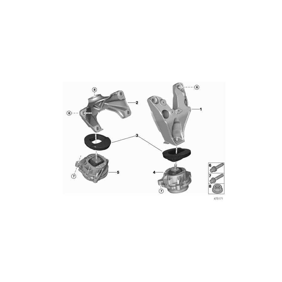 Genuine BMW 22118416821 Engine Supporting Bracket, Left (Inc. M235i Racing)