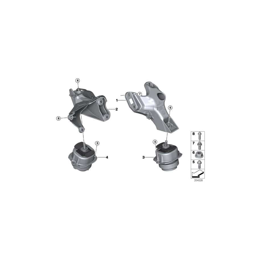 Genuine BMW 22116882034 F15 F16 Engine Supporting Bracket, Right (Inc. X6 35iX, X5 35i & X5 35iX)