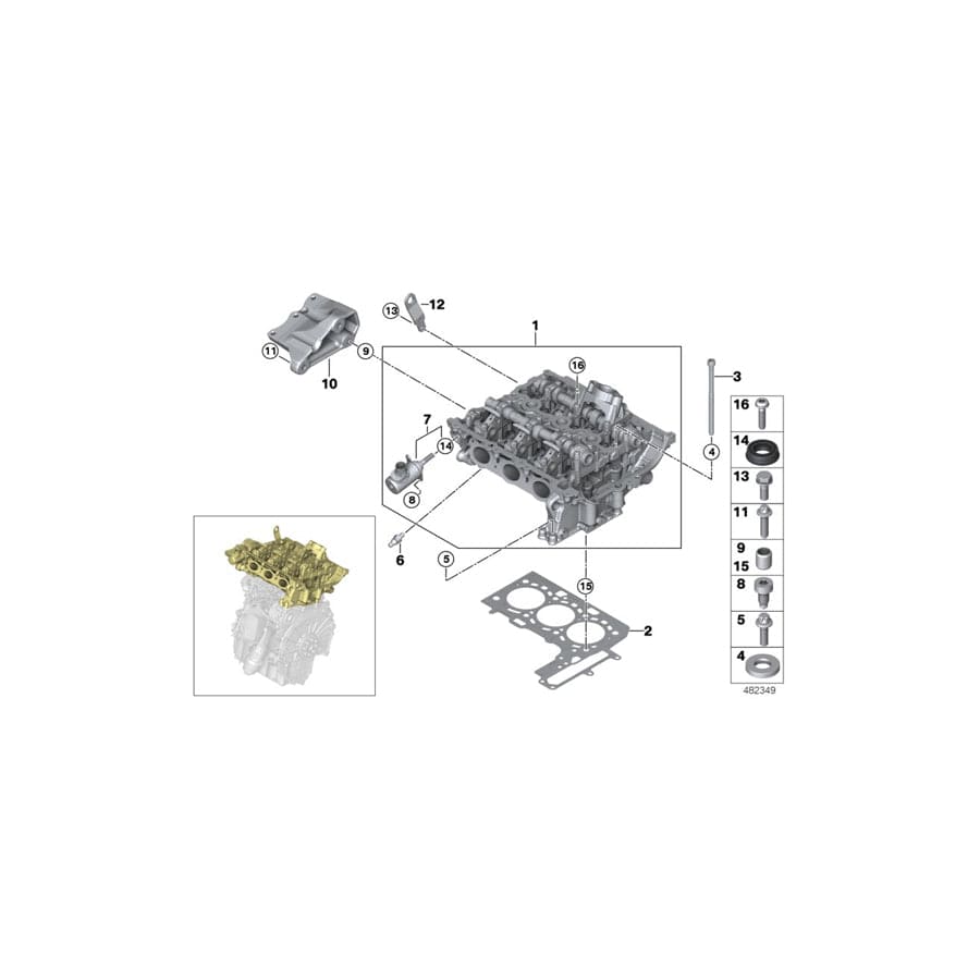 Genuine BMW 11128656975 F56 F55 Cylinder Head Gasket Asbestos-Free 0,70mm (Inc. One & One First)