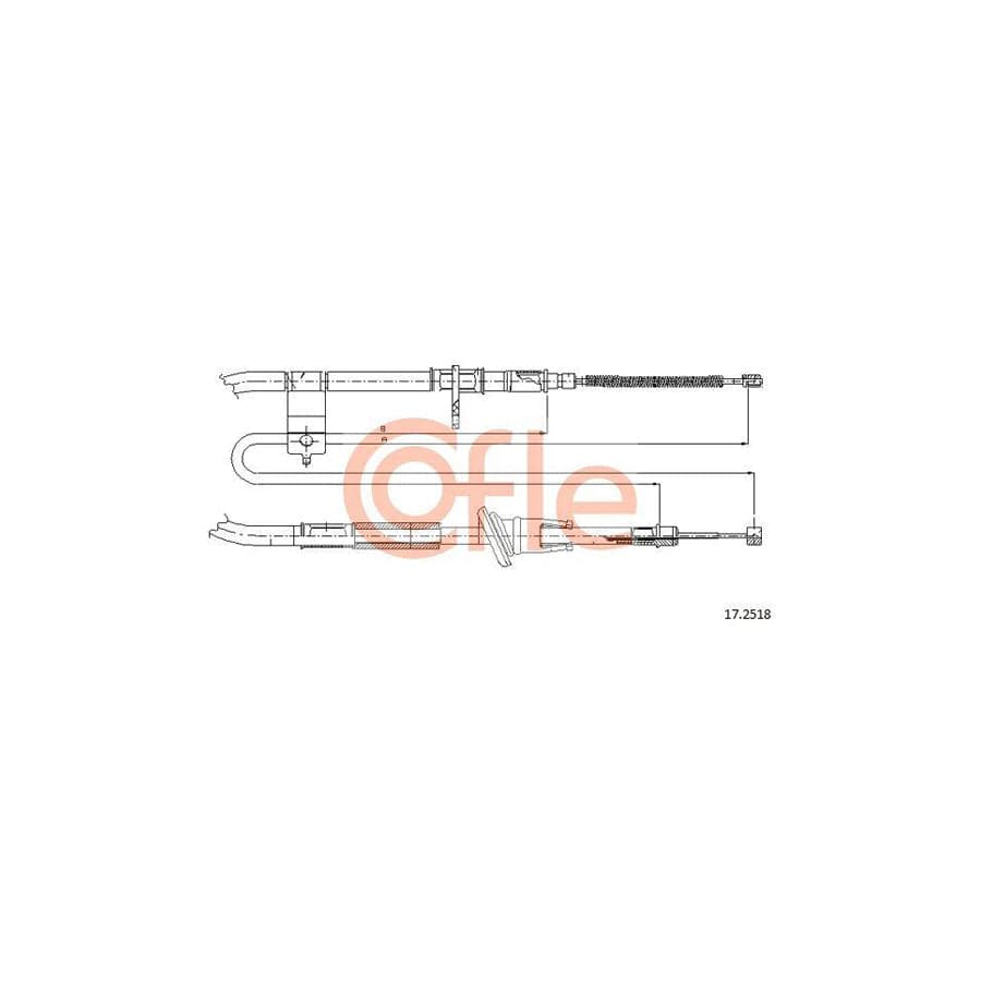 Cofle 17.2518 Hand Brake Cable for Hyundai Accent