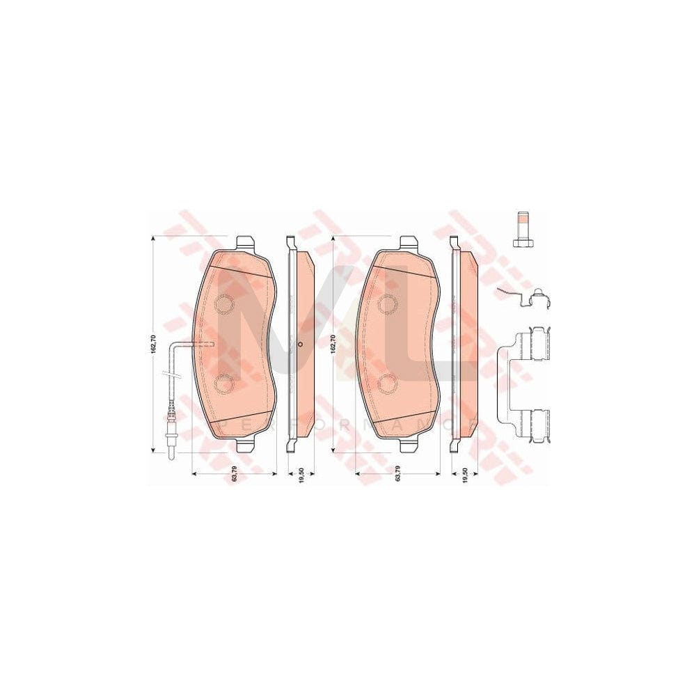 TRW Gdb1820 Brake Pad Set Incl. Wear Warning Contact, With Brake Caliper Screws
