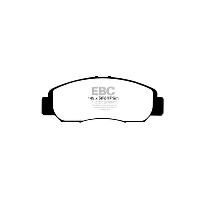 EBC PD08KF271 Honda Yellowstuff Front Brake Pad & USR Disc Kit - Akebono Caliper (Inc. Civic & FR-V) 2 | ML Performance UK Car Parts