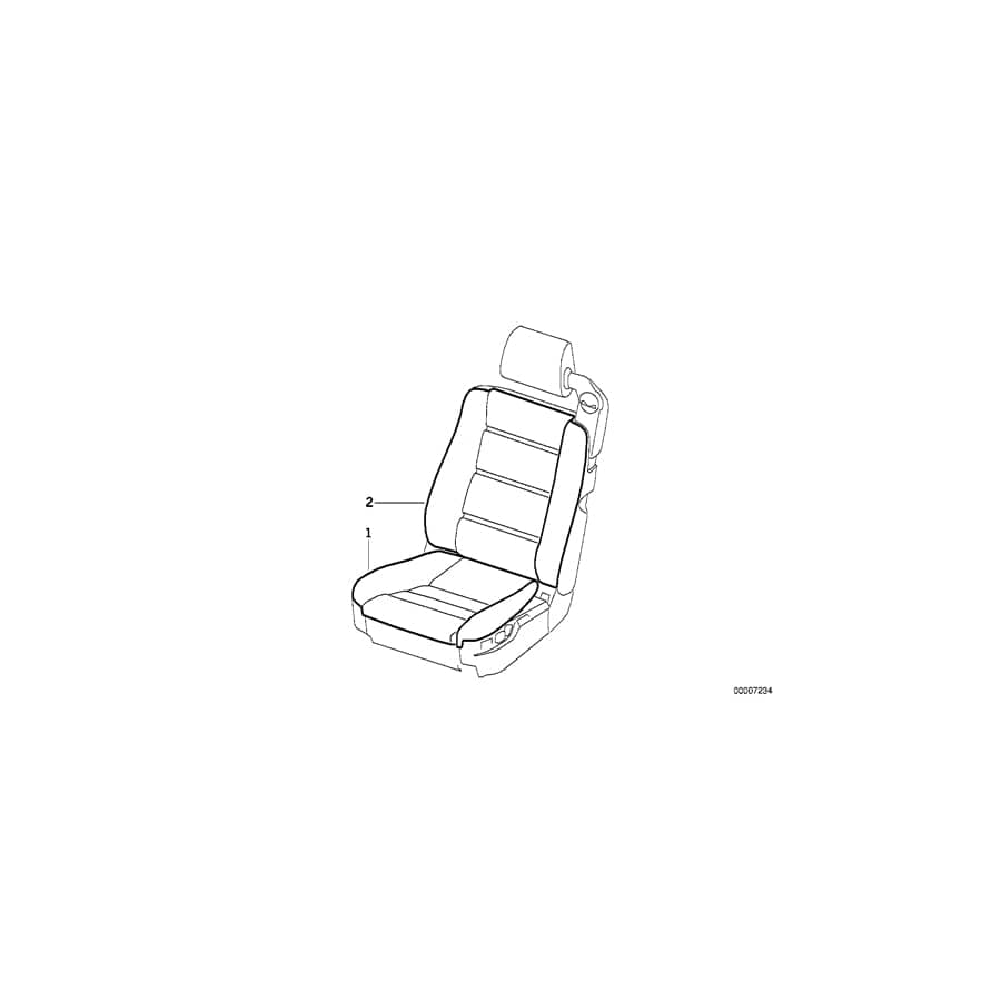 Genuine BMW 52108160492 E31 Seat Cover Leather 0180 ANTHRAZIT (Inc. 840i, 850CSi & 840Ci)