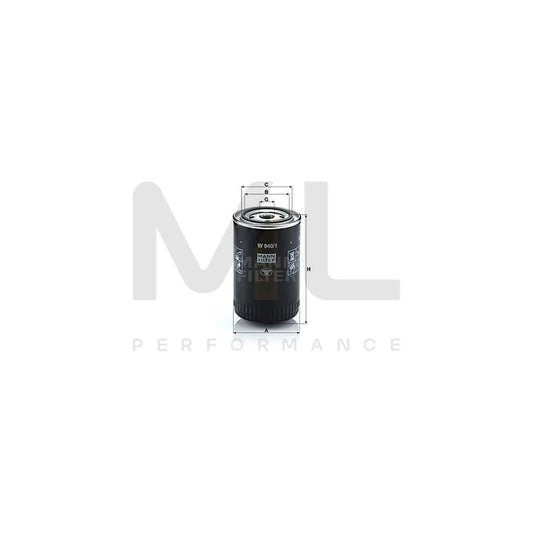 MANN-FILTER W 940/1 Oil Filter Spin-on Filter, with one anti-return valve