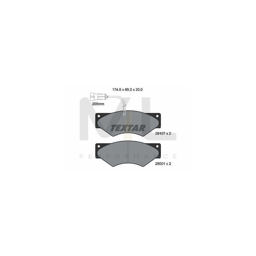 TEXTAR 2910701 Brake pad set for IVECO Daily with integrated wear warning contact
