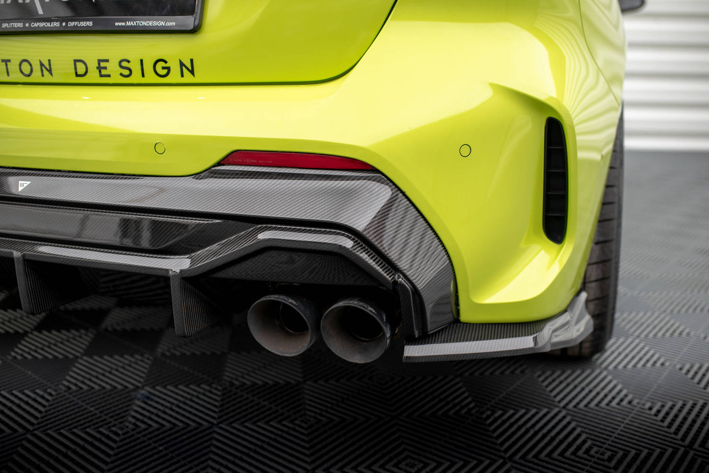 MAXTON DESIGN CF-BM-1-40-M-RS1OO_OO-245-P CARBON FIBER REAR DIFFUSER V.1 BMW 1 F40 M-PACK/ M135I | ML Performance