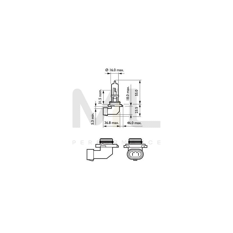 PHILIPS 9005XVPB1 Bulb, spotlight HB3 12V 60W P20d Halogen