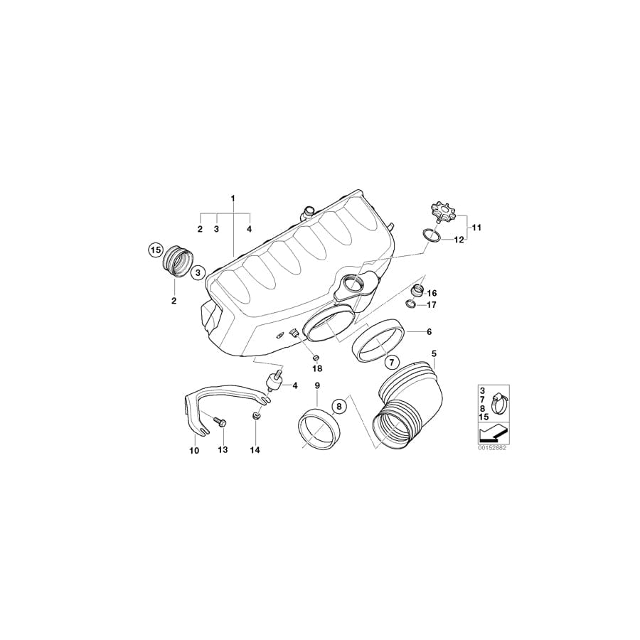 Genuine BMW 11617836381 E85 E86 Air Duct (Inc. Z4 M3.2)
