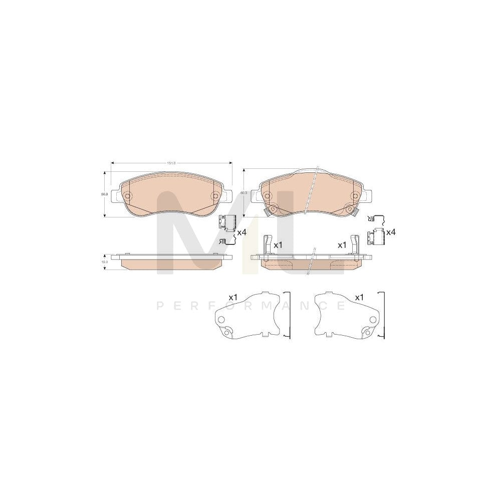 TRW Gdb3559 Brake Pad Set For Honda Cr-V With Acoustic Wear Warning, With Accessories