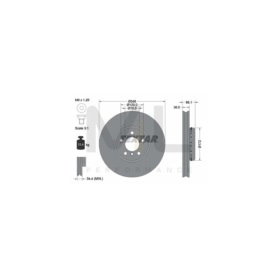TEXTAR PRO+ 92253825 Brake Disc Internally Vented, Two-piece brake disc, Coated, High-carbon, with bolts/screws, without wheel hub, without wheel studs  - 1 piece