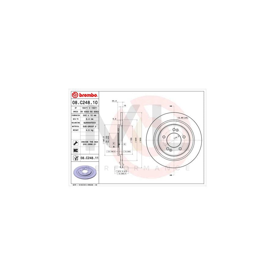 brembo-08-c248-10-brake-disc-for-hyundai-i40-solid-high-carbon-with-bolts-screws