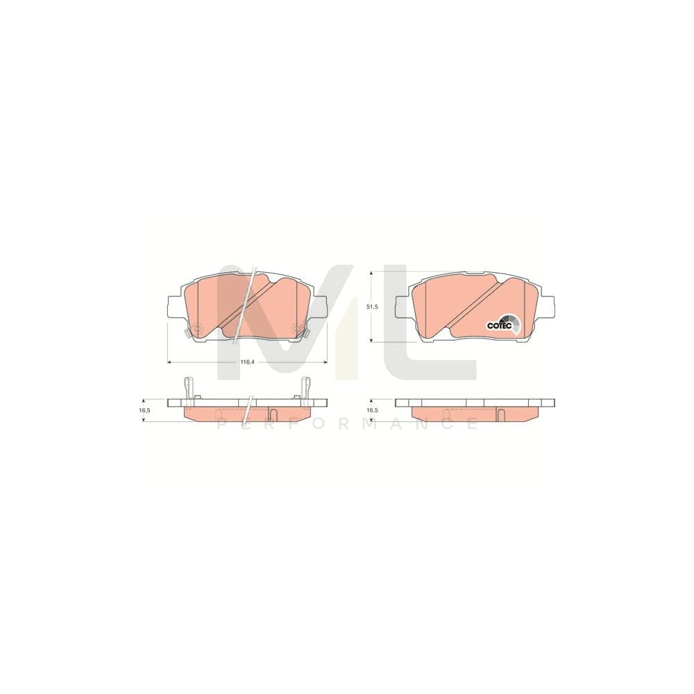 TRW Cotec Gdb3242 Brake Pad Set With Acoustic Wear Warning