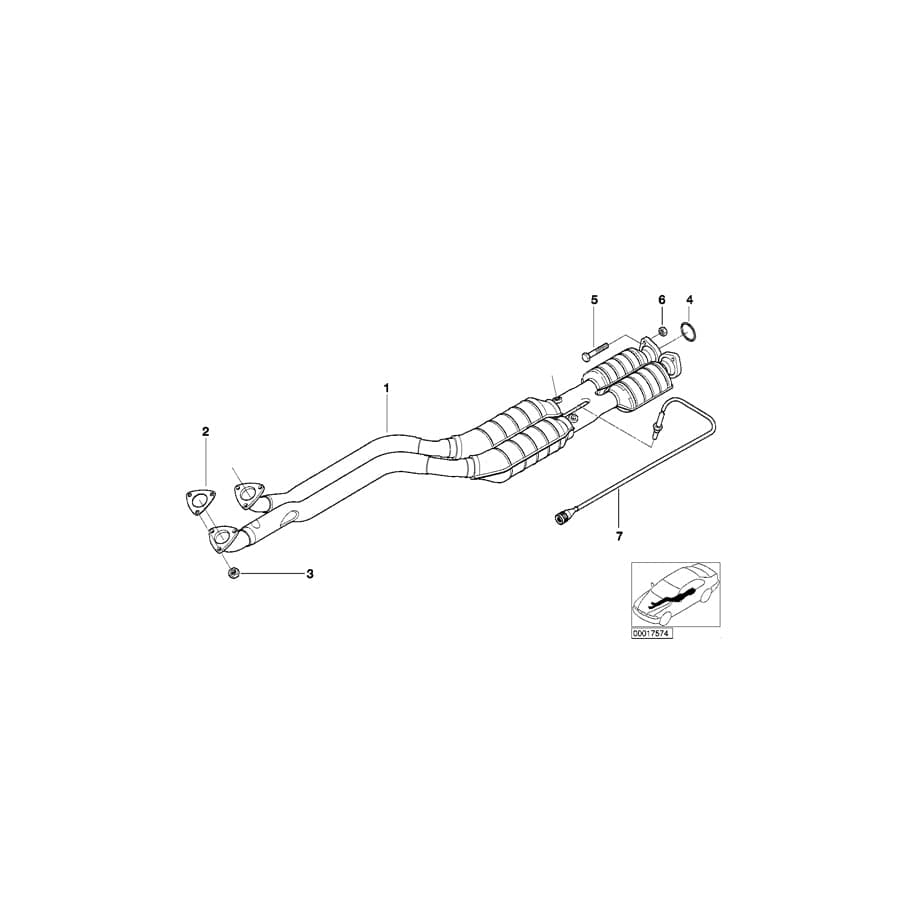 Genuine BMW 11781406981 E36 Oxygen Sensor SIEMENS/L=660mm (Inc. Z3 M)