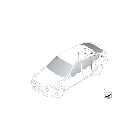 Genuine BMW 51357197887 Side Window,Green Fixed,Left Rear Door SSG (Inc. 535d, 550iX 4.4 & 550iX)
