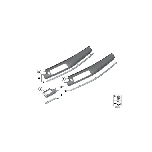 Genuine BMW 51458051934 F07 Cover Instr.Panel, Passenger'S Side PALLADIUMGRAU (Inc. 550iX, 530d & 550iX 4.0)