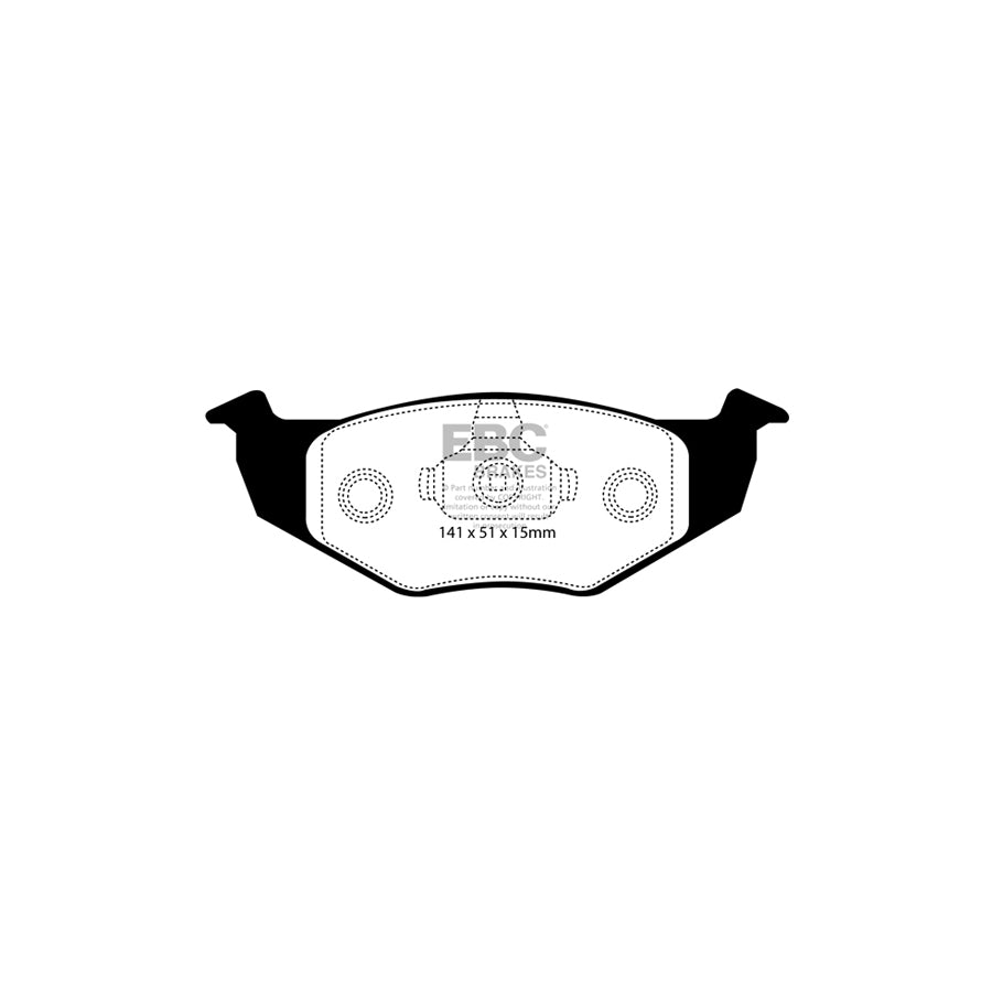EBC PD01KF1552 VW Mk4 Greenstuff Front Brake Pad & Plain Disc Kit  - Girling/TRW Caliper 2 | ML Performance UK Car Parts