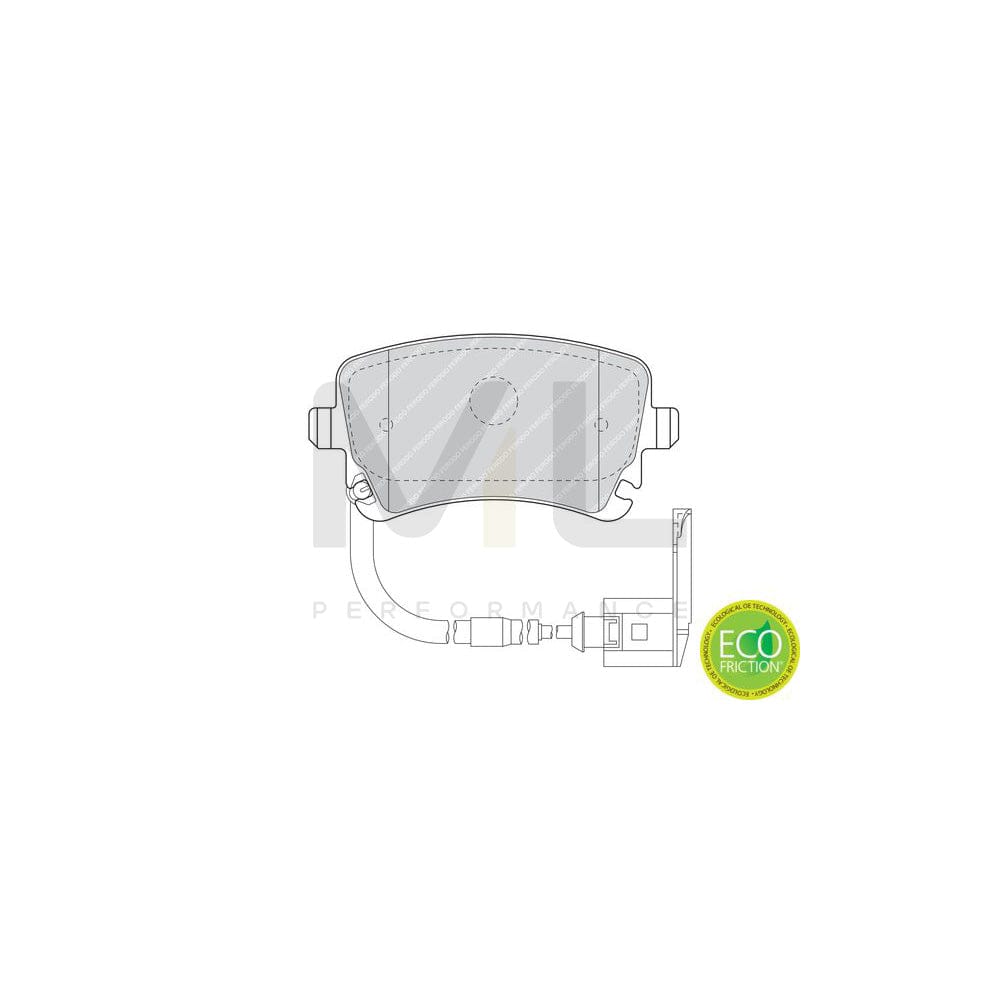 Ferodo Premier Eco Friction FDB1408 Brake Pad Set for VW Phaeton (3D1, 3D2, 3D3, 3D4, 3D6, 3D7, 3D8, 3D9) Incl. Wear Warning Contact, With Brake Caliper Screws, With Accessories