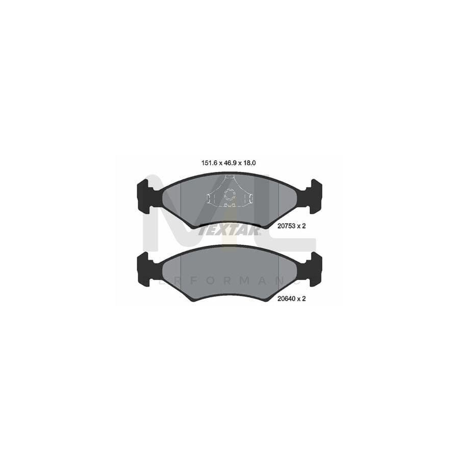 TEXTAR 2075303 Brake pad set not prepared for wear indicator