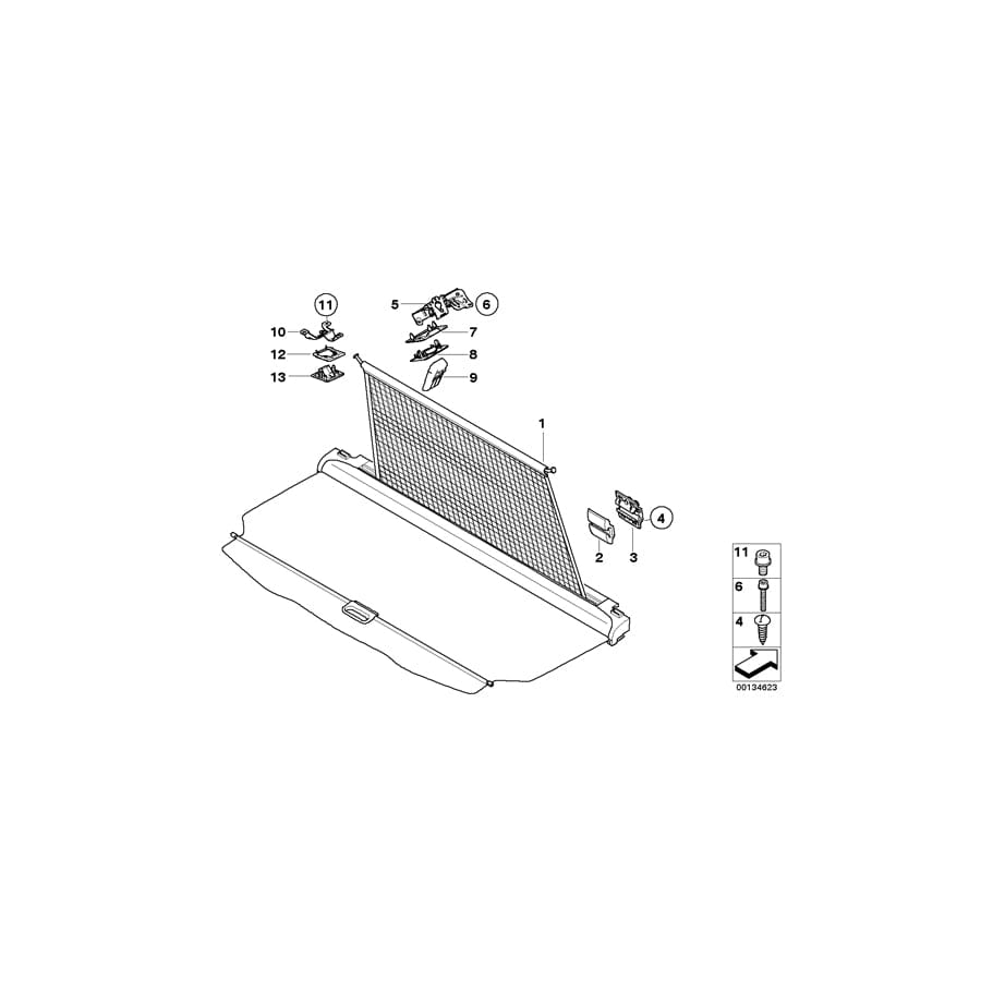 Genuine BMW 51433403998 E83 Cover,Susp. Loop F Dividing Net,Frnt.Rig BASALTGRAU (Inc. X3)