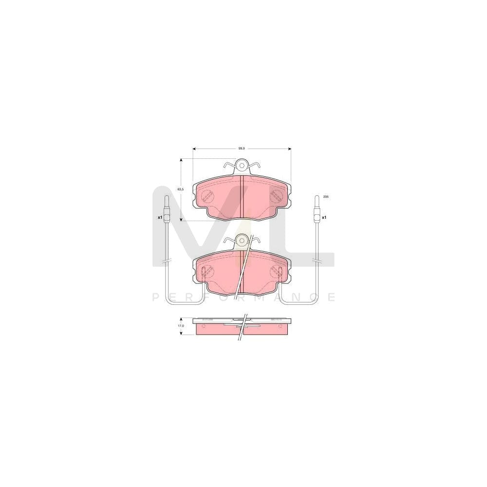 TRW Gdb1428 Brake Pad Set For Renault Espace I (J11) Incl. Wear Warning Contact, With Brake Caliper Screws, With Accessories
