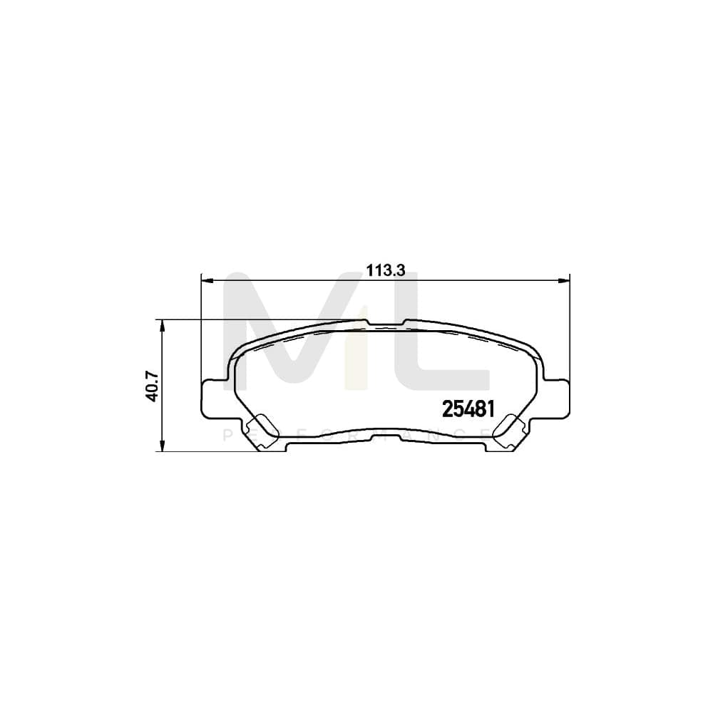 Hella 8DB 355 020-131 Brake Pad Set For Toyota Highlander Ii (Xu40) Not Prepared For Wear Indicator | ML Performance Car Parts