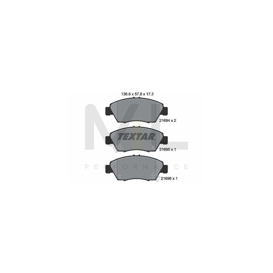TEXTAR 2169401 Brake pad set with acoustic wear warning