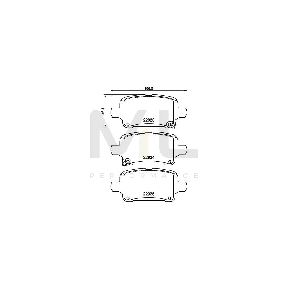 Hella 8DB 355 037-721 Brake Pad Set With Acoustic Wear Warning | ML Performance Car Parts