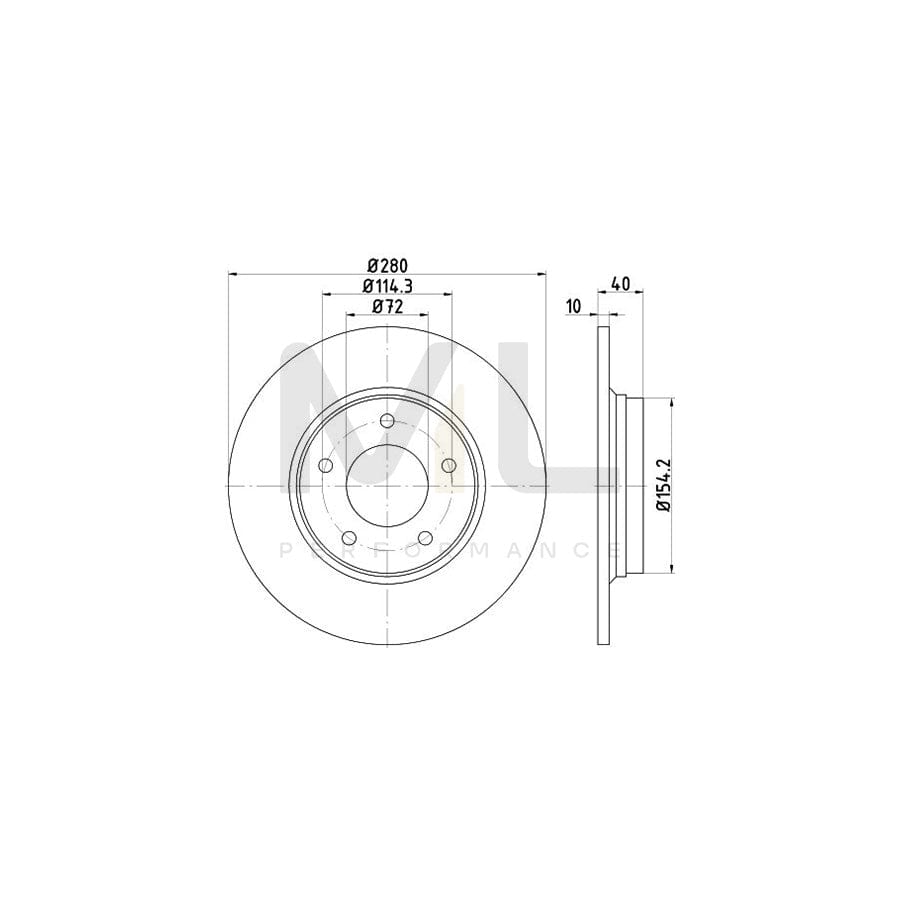 TEXTAR PRO 92181403 Brake Disc Solid, Coated, without wheel hub, without wheel studs  - 1 piece