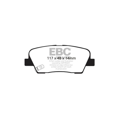 EBC PD03KR348 Hyundai Genesis Yellowstuff Rear Brake Pad & Plain Disc Kit 2 | ML Performance UK Car Parts