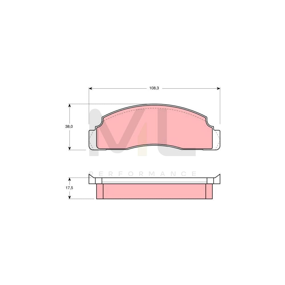 TRW Gdb624 Brake Pad Set For Ford Fiesta Not Prepared For Wear Indicator