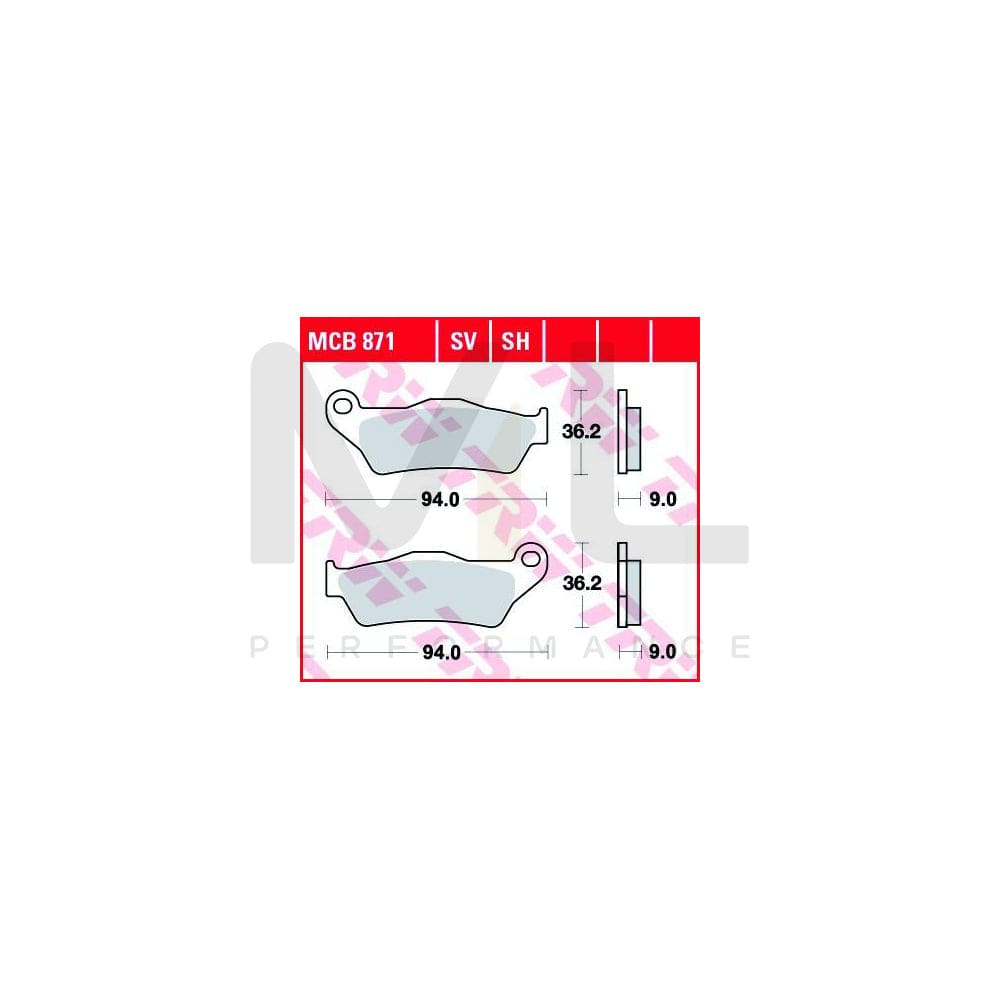 TRW Mcb871Sh Brake Pad Set Sinter Street