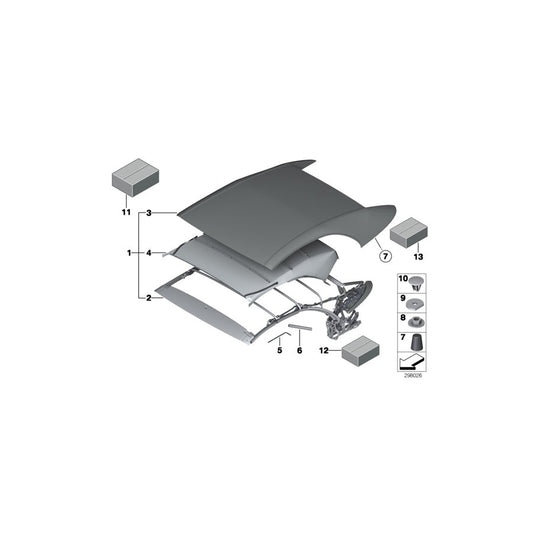Genuine BMW 54347230892 Cover, Folding Top SILBER (Inc. 650iX 4.4, 650i & 640i)