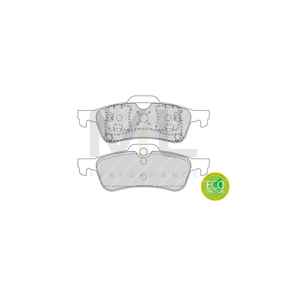 Ferodo Premier Eco Friction FDB1500 Brake Pad Set Not Prepared for Wear Indicator, With Piston Clip, Without Accessories