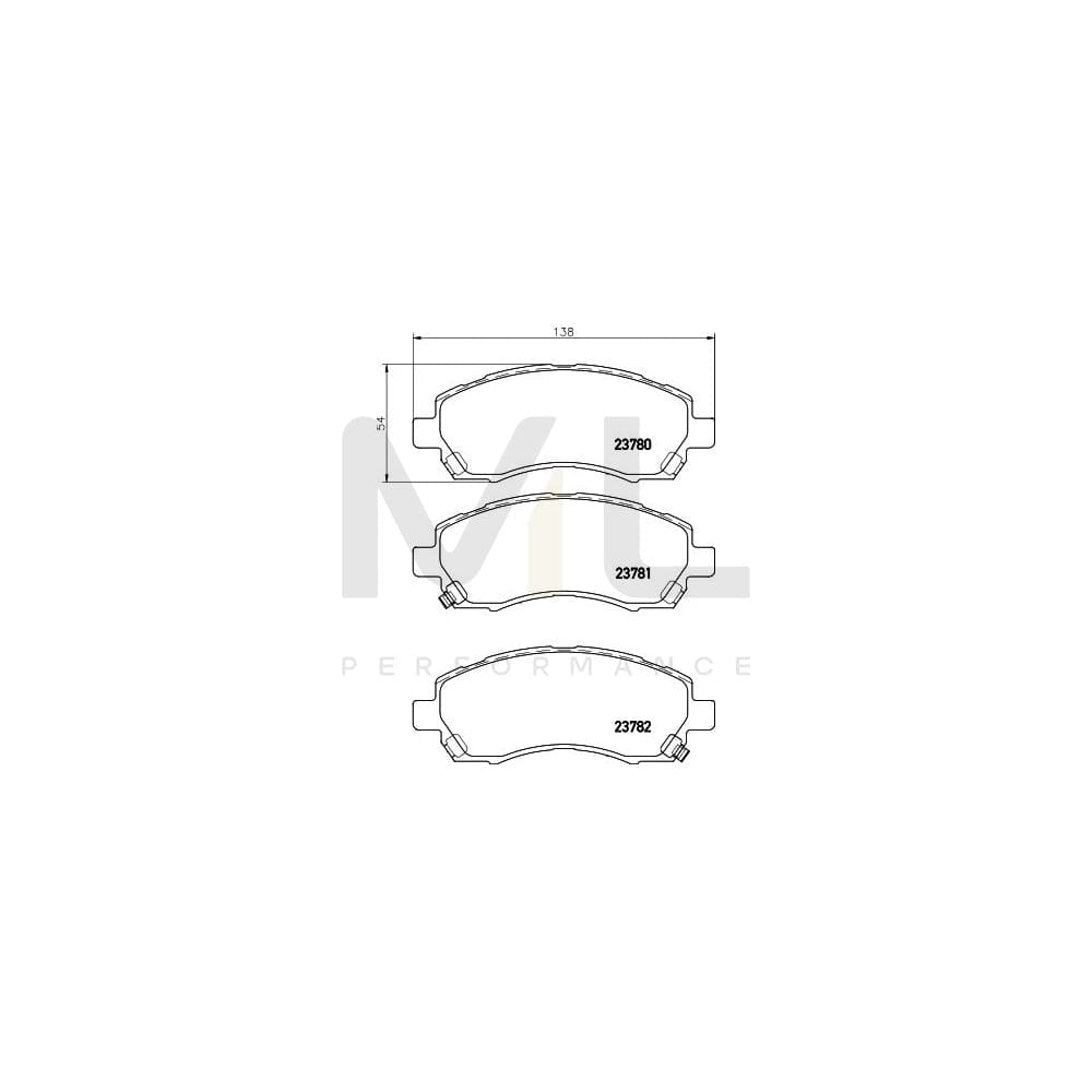 Hella 8DB 355 010-121 Brake Pad Set With Acoustic Wear Warning | ML Performance Car Parts