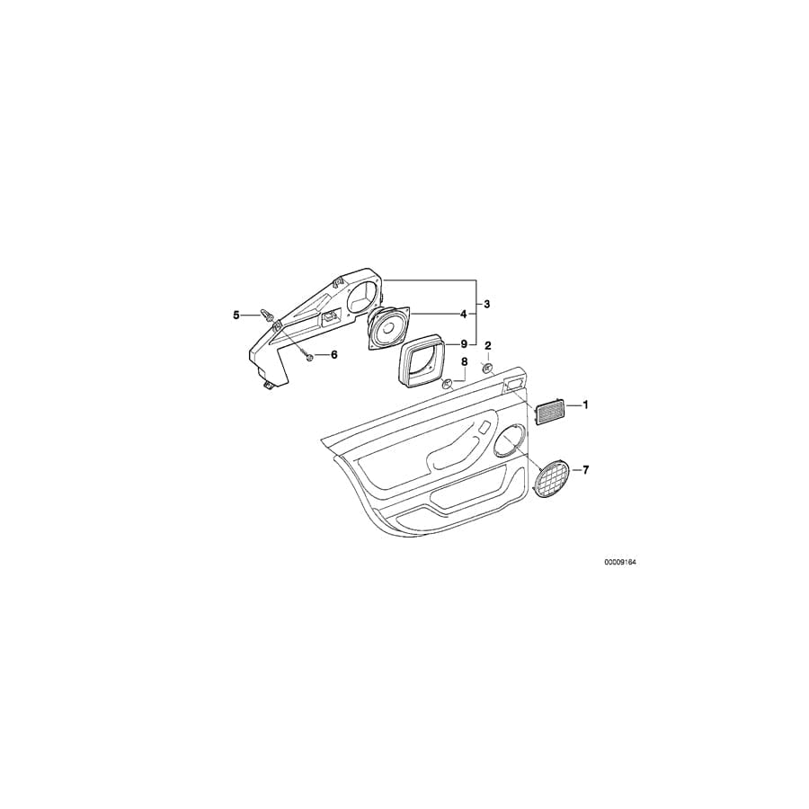 Genuine BMW 51428190879 E38 Left Rear Loudspeaker Cover SCHWARZ (Inc. 730d, 728i & 740d)