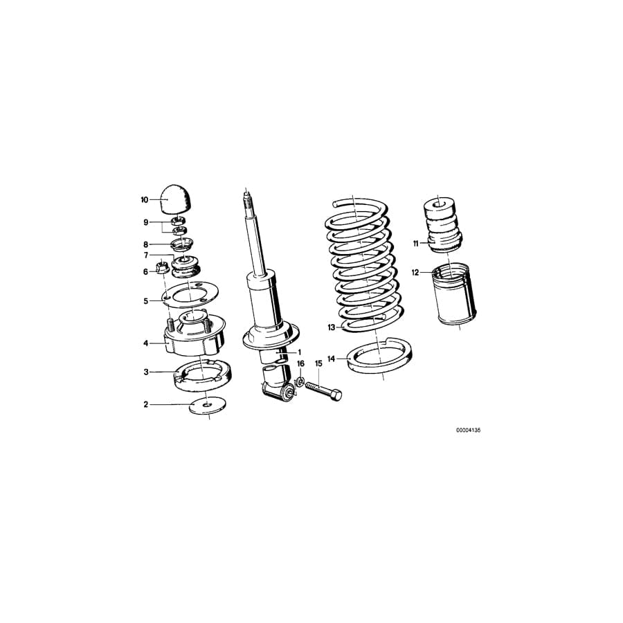 Genuine BMW 33521129241 E28 Shock Absorber, Rear BILSTEIN (Inc. M535i, 524d & 528e)