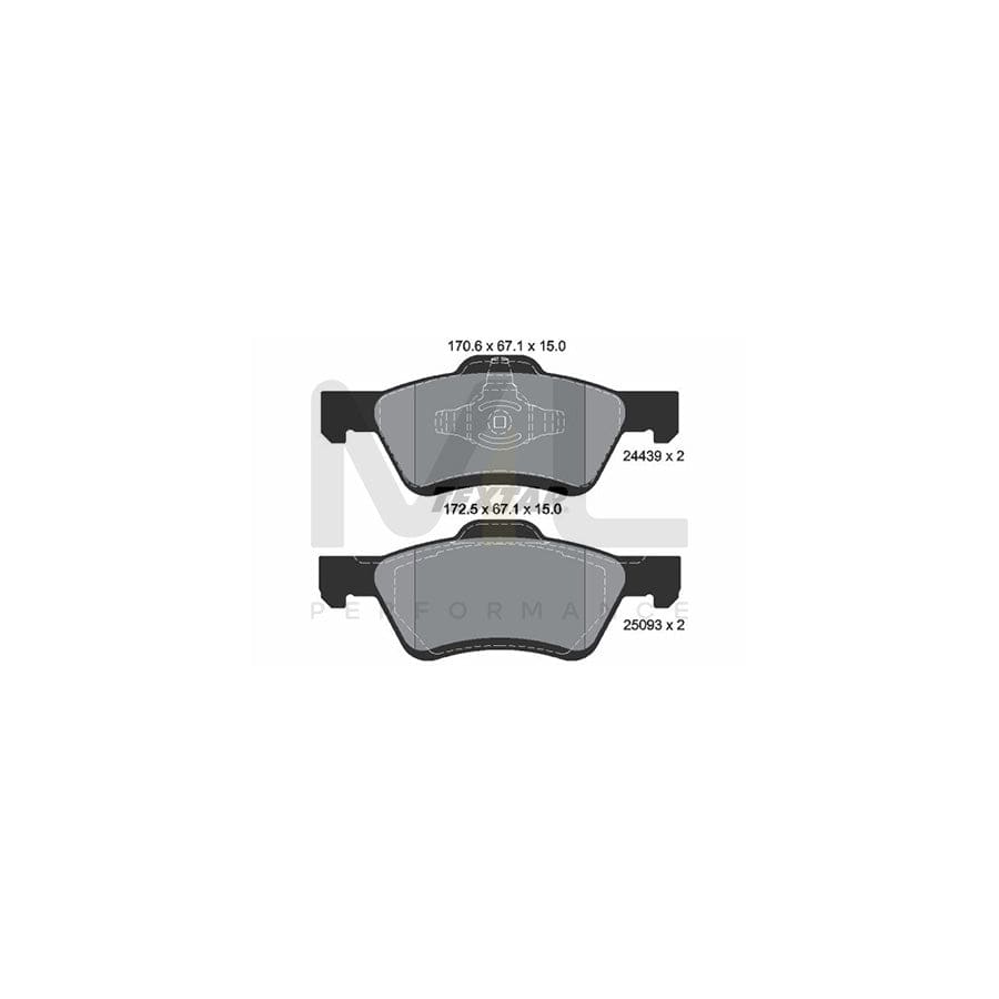 TEXTAR 2443901 Brake pad set not prepared for wear indicator