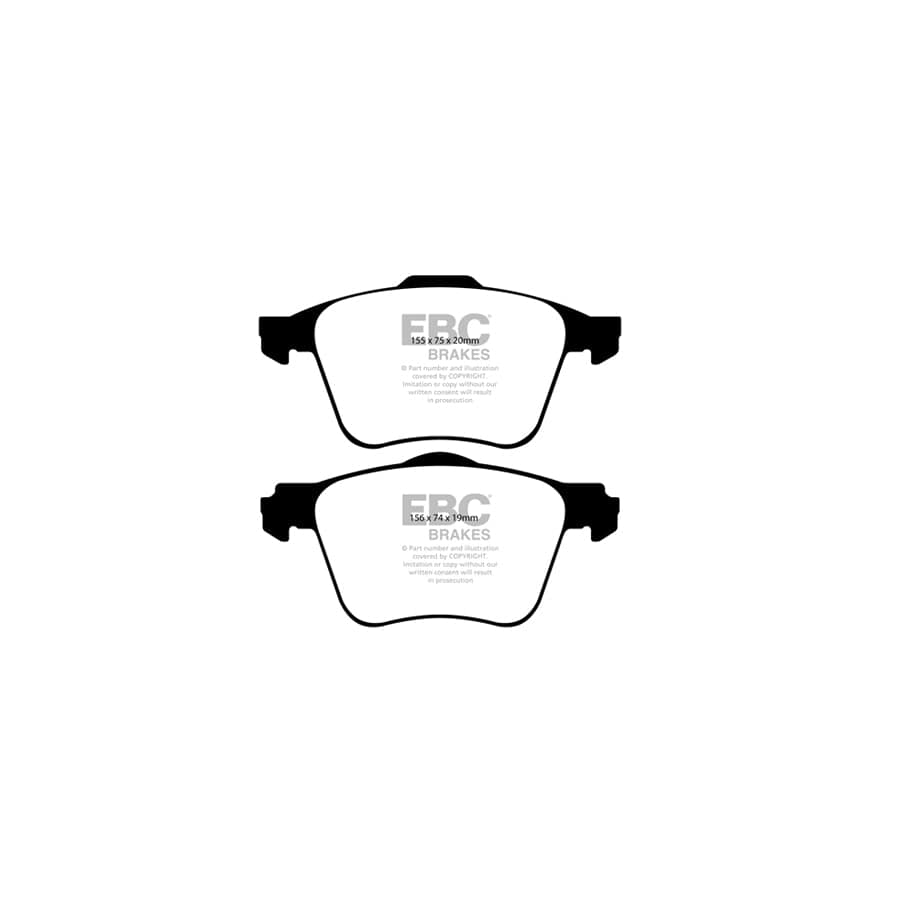 EBC PD06KF773 Volvo XC90 Greenstuff Front Brake Pad & USR Disc Kit - ATE Caliper 2 | ML Performance UK Car Parts