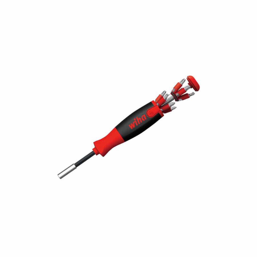 Wiha WHA38605 LiftUp 25 Magnetic Screwdriver with Bit Magazine (SL, PH, PZ, TX)