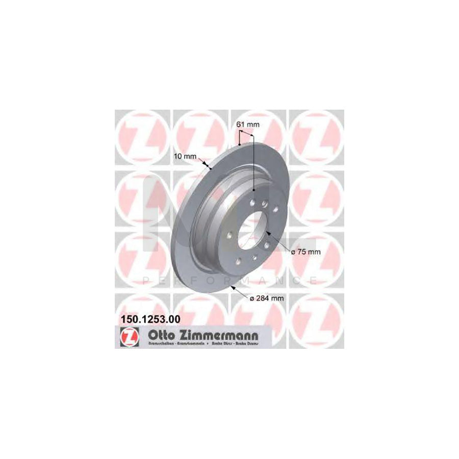 ZIMMERMANN 150.1253.00 Brake Disc Solid  - 1 piece
